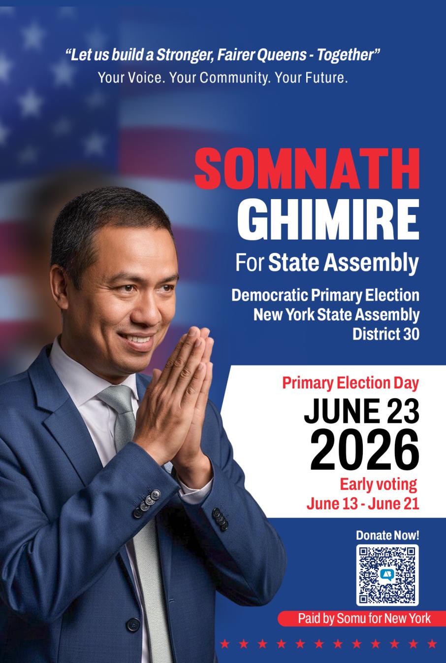 प्राइमरी निर्वाचनमा सघाउन घिमिरेको नेपाली समुदायसँग अनुरोध